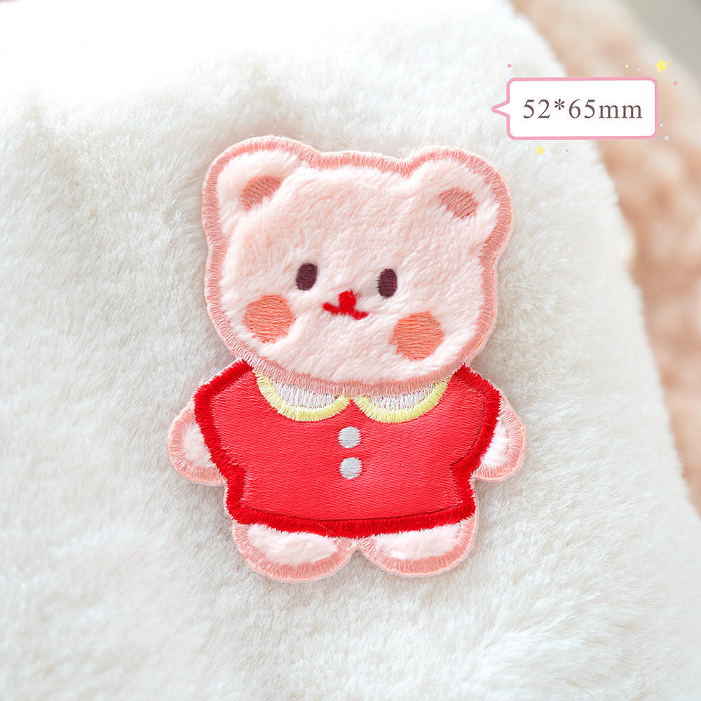 Plush Bear Scarf Embroidery Patch