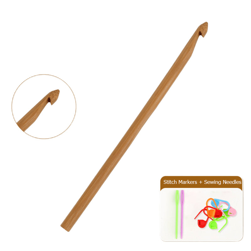 Carbonized Bamboo-Handled Crochet Hook