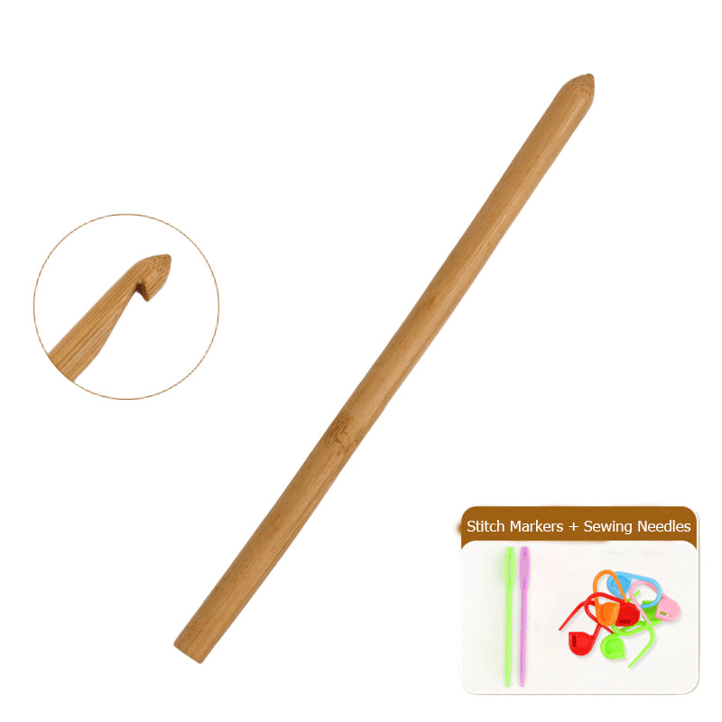 Carbonized Bamboo-Handled Crochet Hook