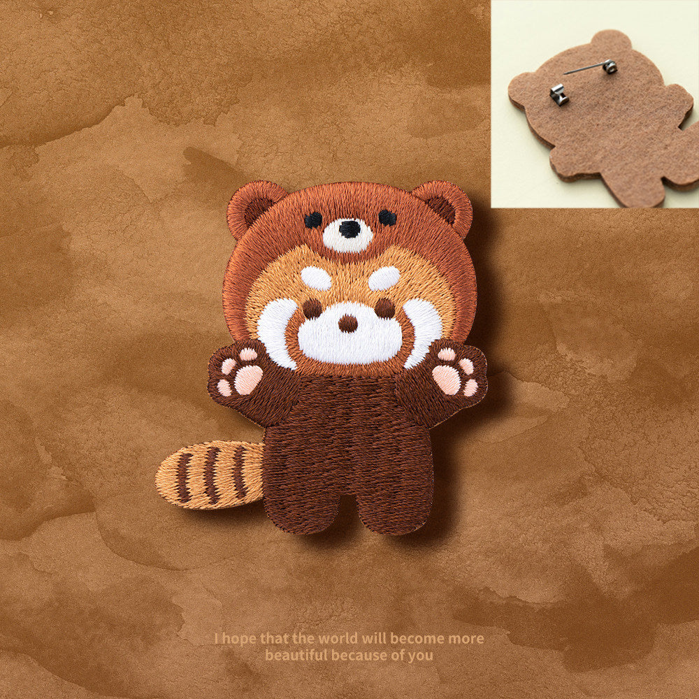 Adorable Red Panda Embroidery Patch