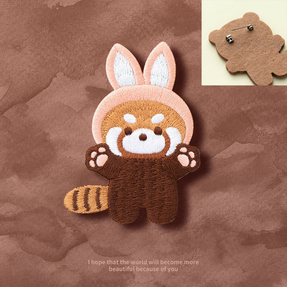 Adorable Red Panda Embroidery Patch