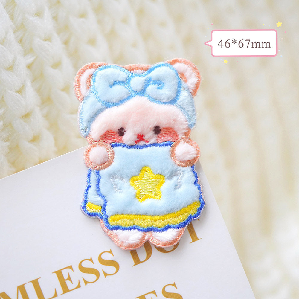 Plush Bear Scarf Embroidery Patch