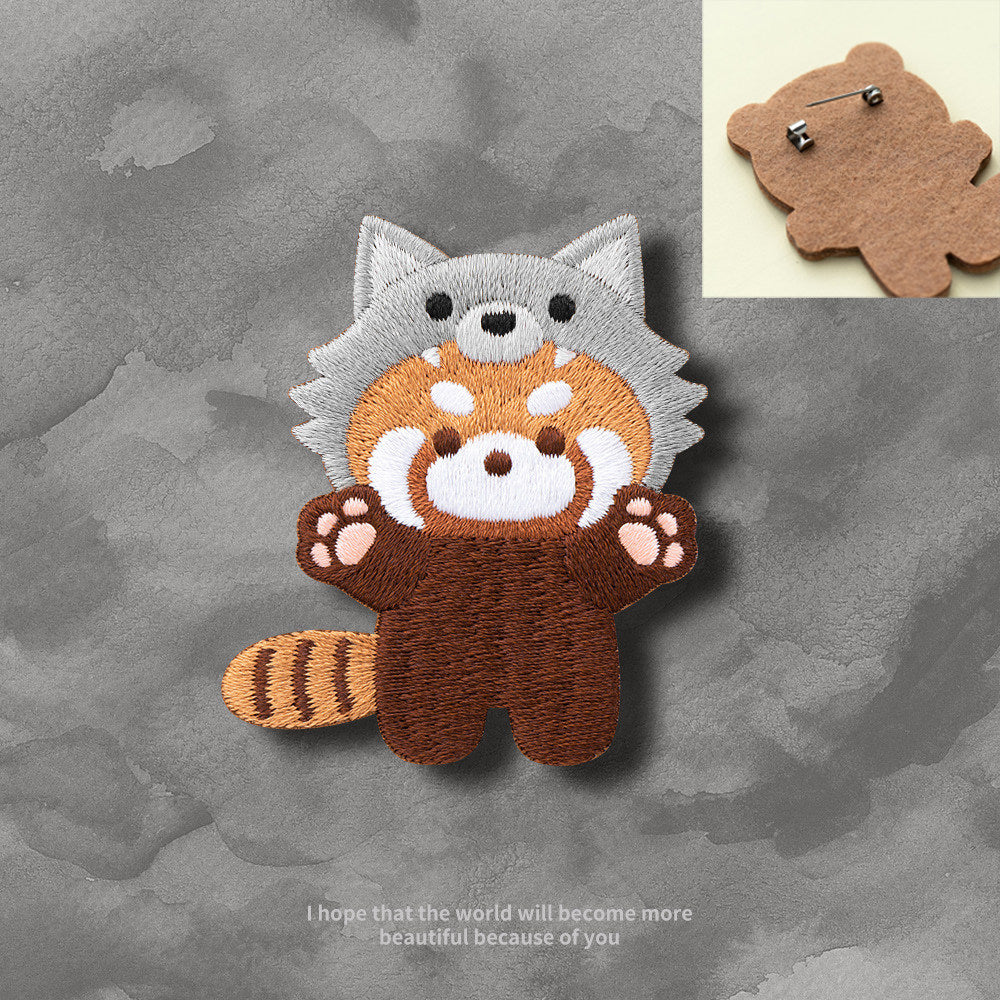 Adorable Red Panda Embroidery Patch