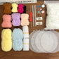 Piggy and Bear Desktop Organizer - DIY Craft Kit with Crochet and Knitting Materials.