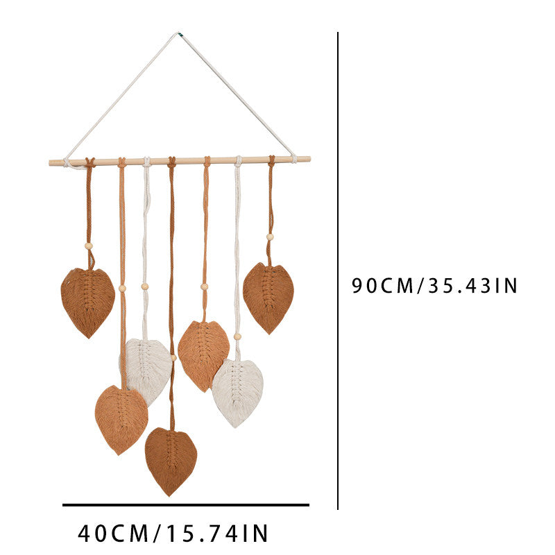 Hand-woven leaf tapestry, a fresh and charming room renovation wall decoration for guesthouses and guesthouses.