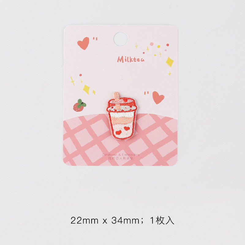 "Girly Milk Tea" Embroidery Patch