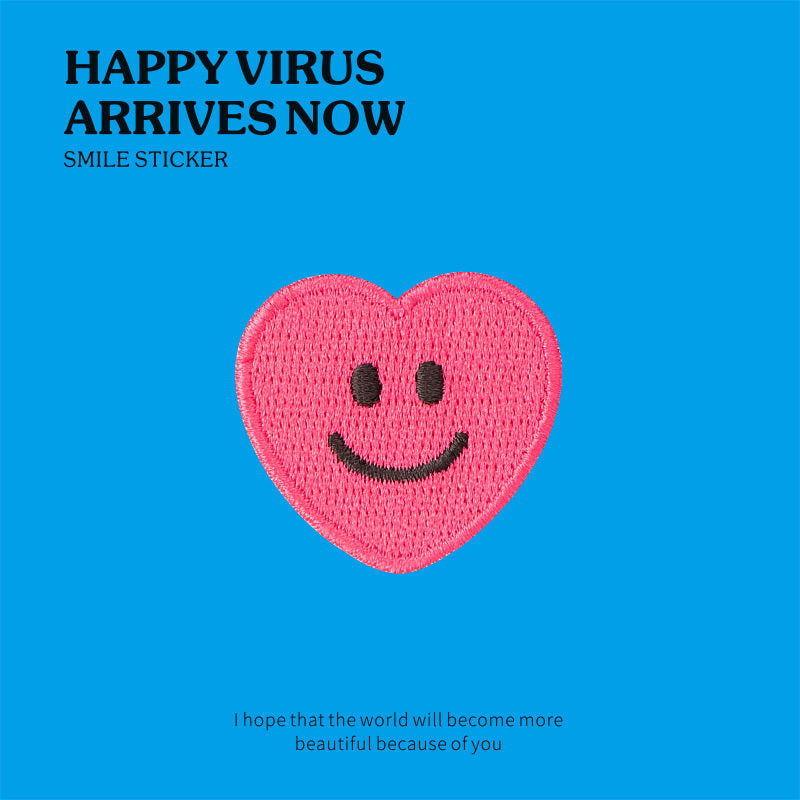 Heart-Shaped Emoji Embroidery Patch