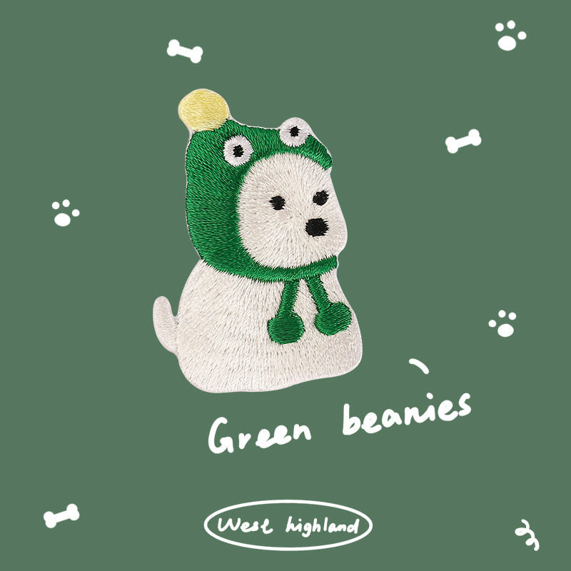 Korean-Style Dog Embroidery Patches