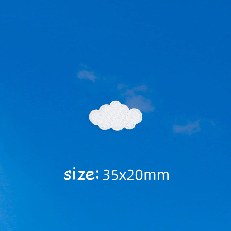 White Cloud Embroidery Patch