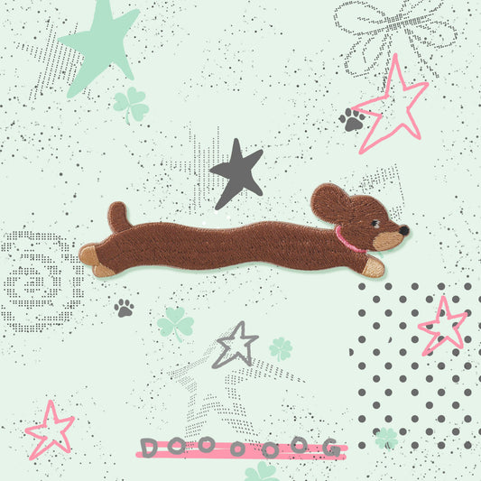 Long Dachshund Embroidery Patch