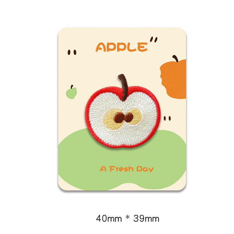 Cartoon Red Apple Embroidery Patch
