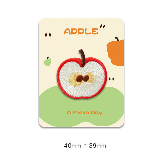 Cartoon Red Apple Embroidery Patch