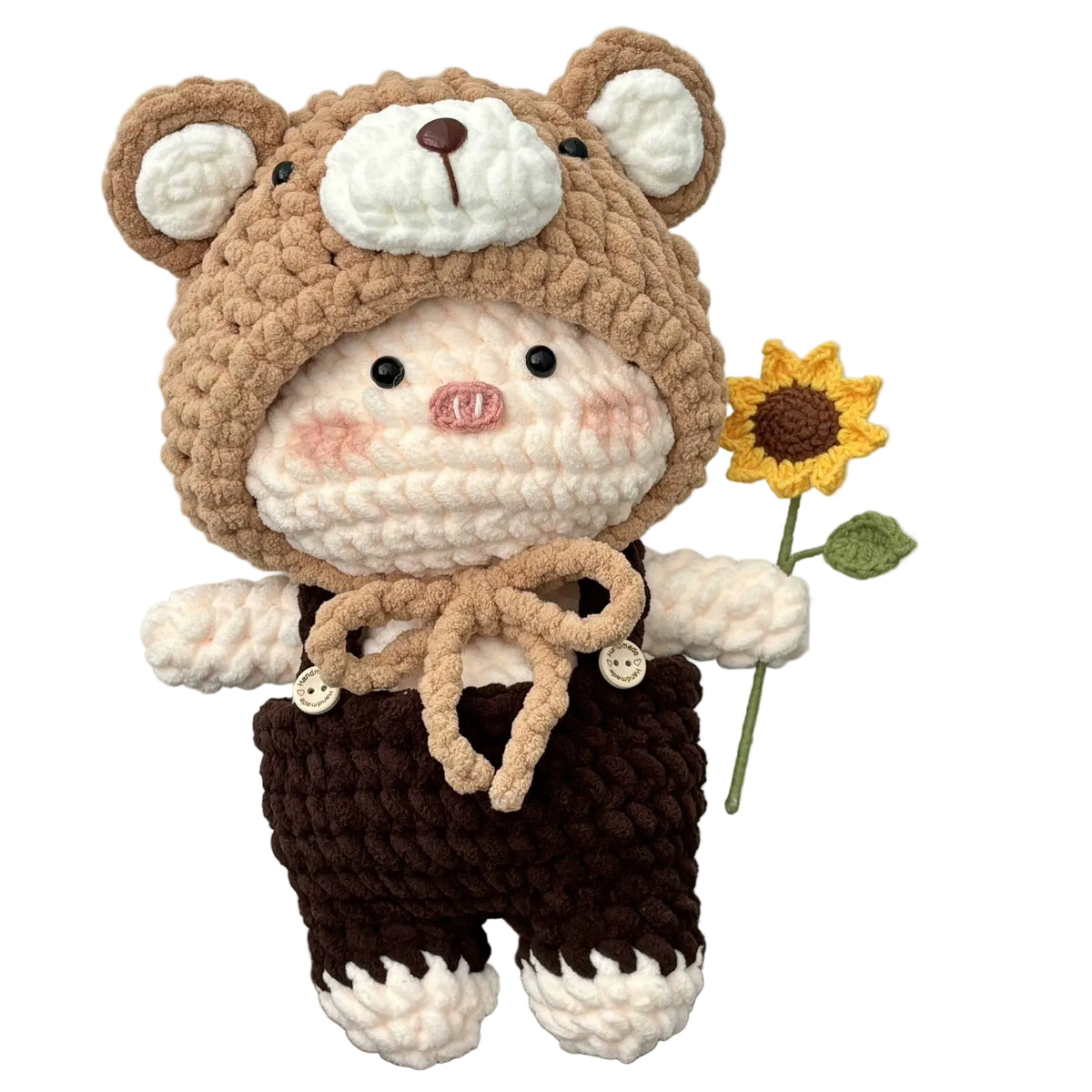 Sunflower Dress-up Pig Crochet Kit: DIY Cute Doll