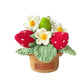 DIY Strawberry Potted Plant and Sunflower Flower Material Kit (Crochet Yarn Ornament)