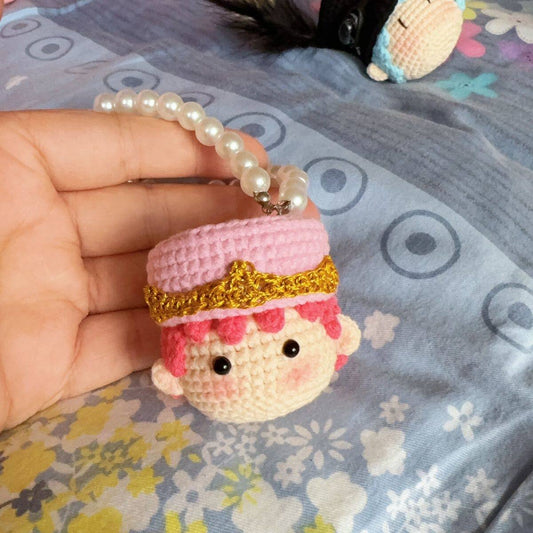 Handmade gift,Crochet kit of G-Dragon/GD ram horn dumplings, cute keychain pendant.