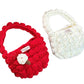 Fun Instagram-worthy snowball cloud bag material kit, handbag, underarm bag, crochet, knitting, yarn, DIY handmade gift
