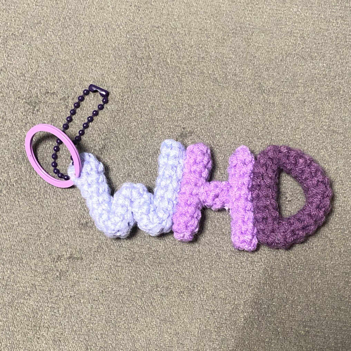 Letter name crochet key pendant handmade wool diy knitting handmade gift