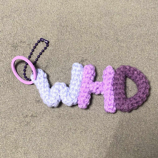 Letter name crochet key pendant handmade wool diy knitting handmade gift