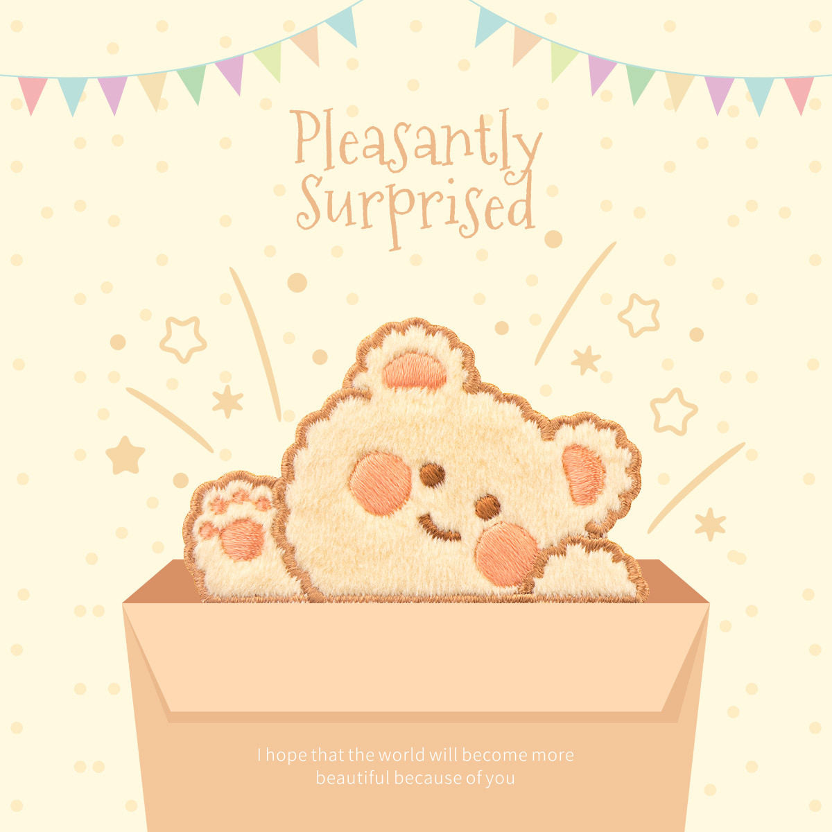 Plush Bear Scarf Embroidery Patch
