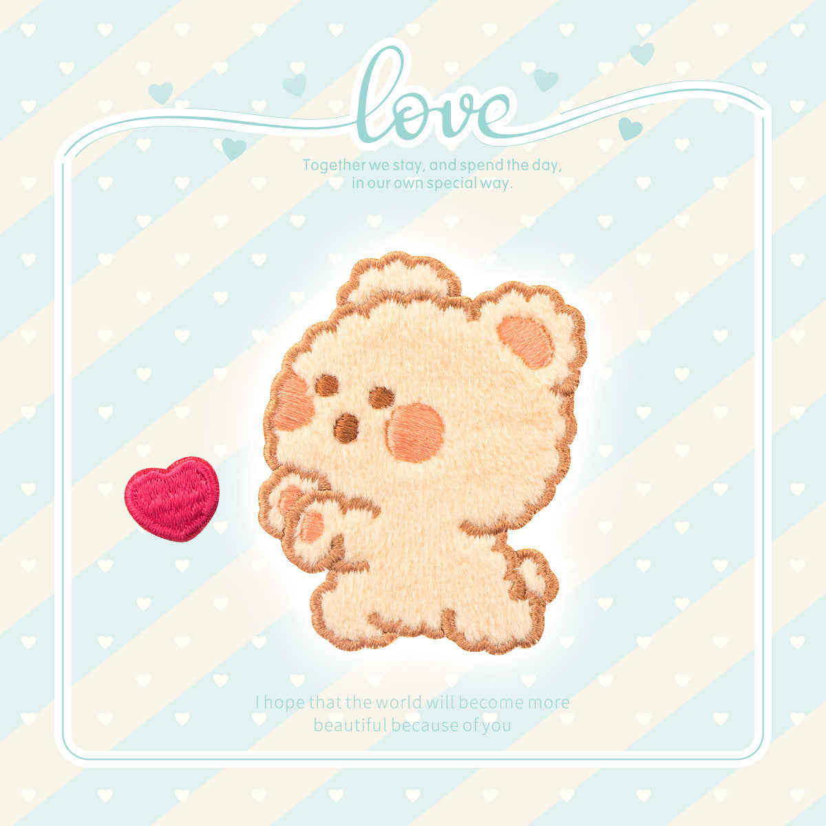 Plush Bear Scarf Embroidery Patch