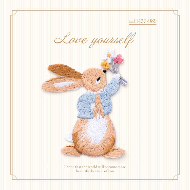 Soft and Cute Rabbit Embroidery Patch