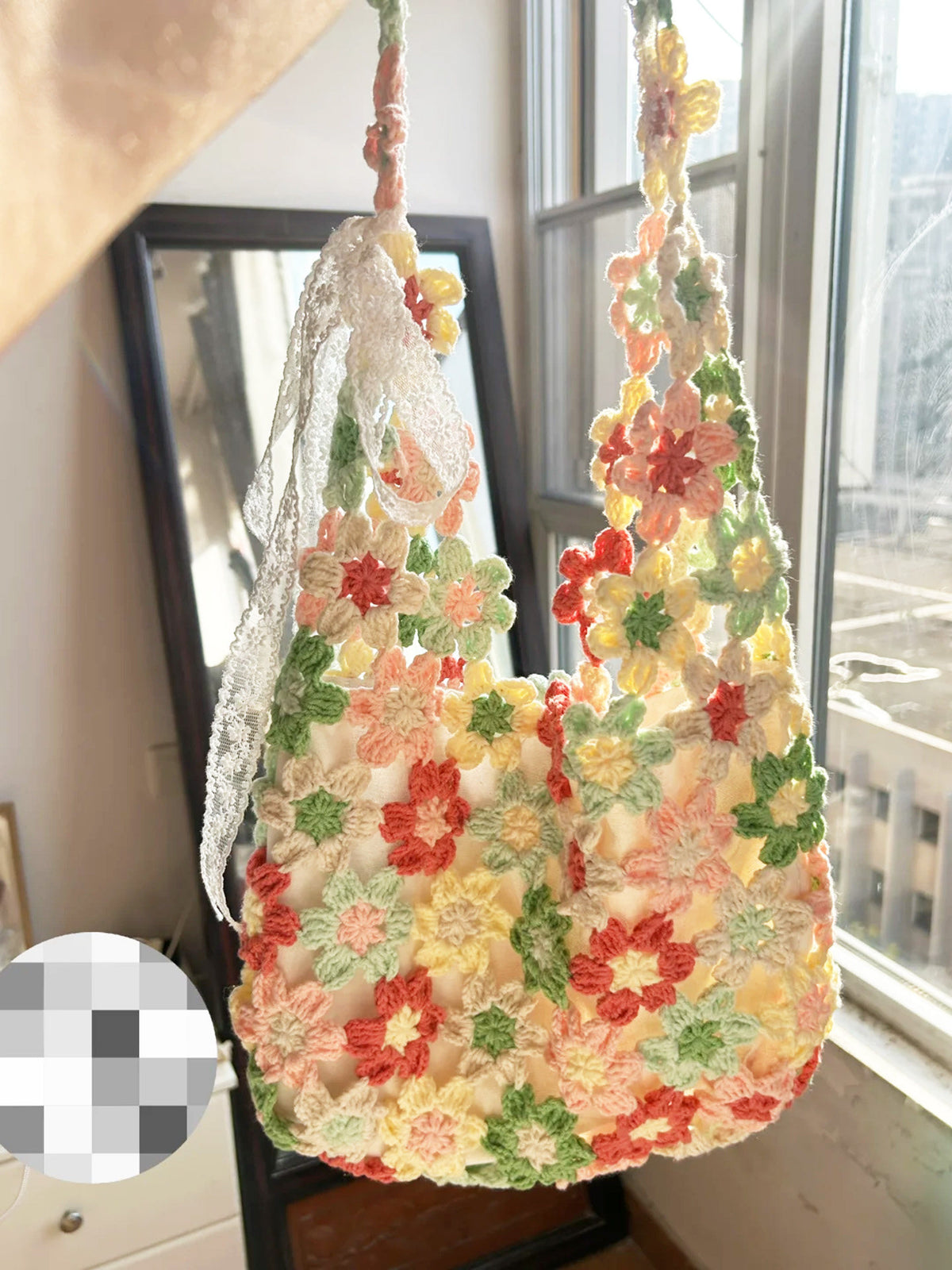 Hand-Knitted Wool Bag DIY Kit — Xuefeier Floral Shoulder Bag (Crochet Materials Pack) — A Perfect Gift