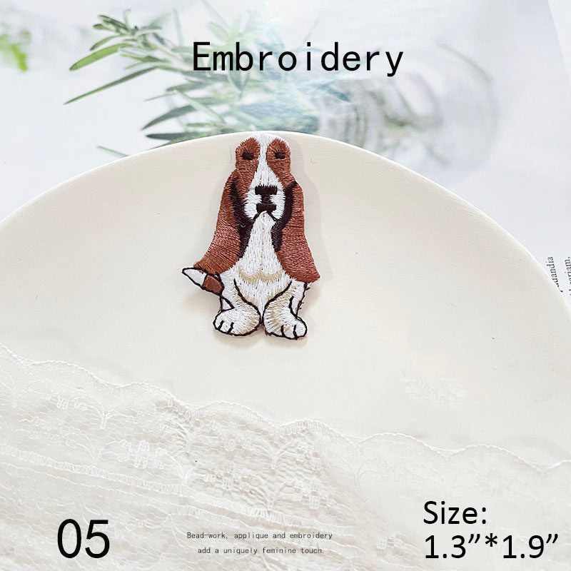 Cute Little Puppy Iron-on Patch — Animal Embroidery Appliqué