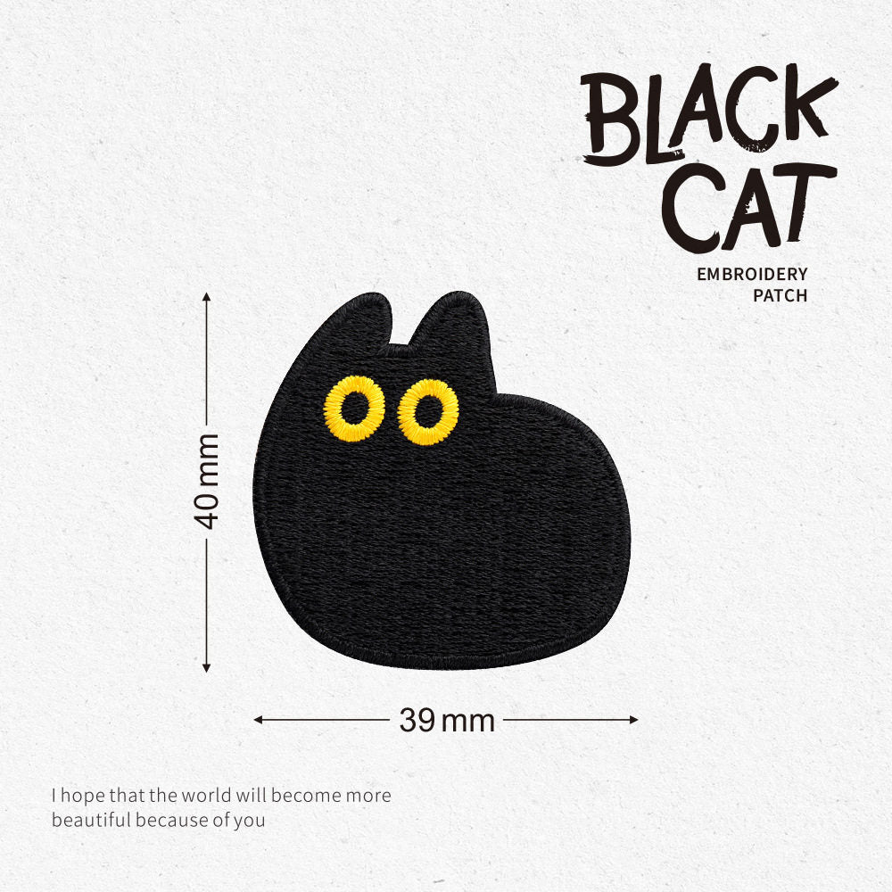 Black Cat Embroidery Patch