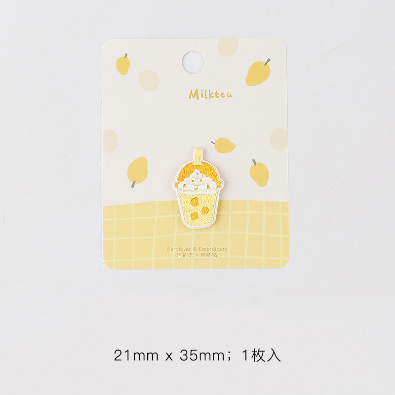 "Girly Milk Tea" Embroidery Patch