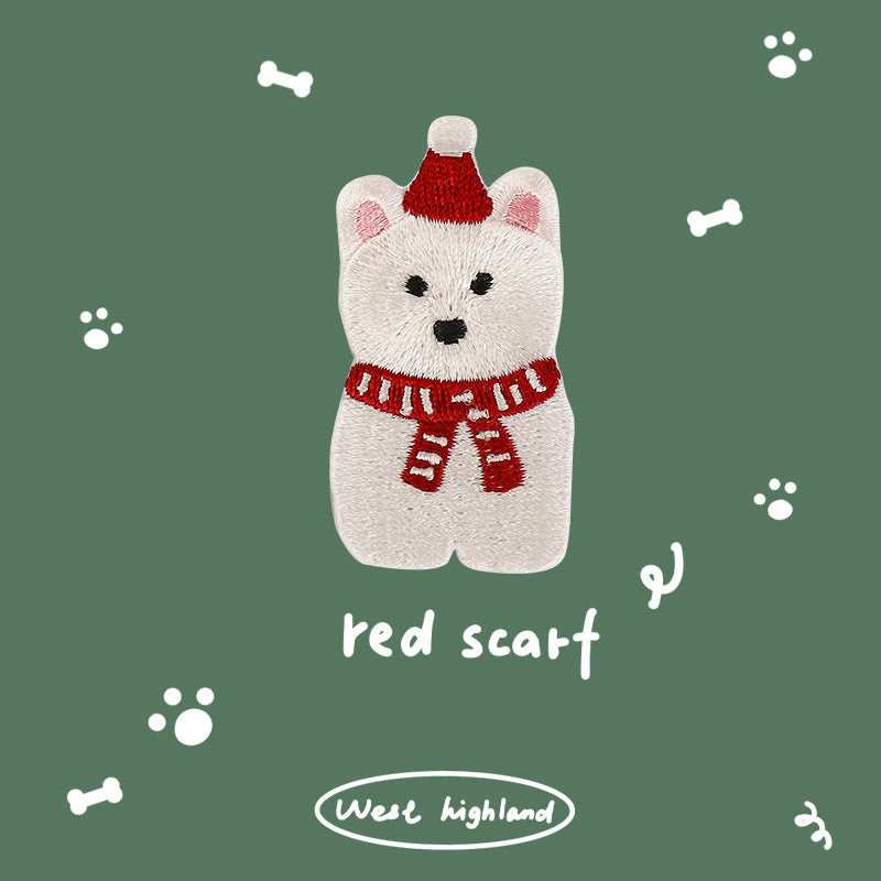 Korean-Style Dog Embroidery Patches