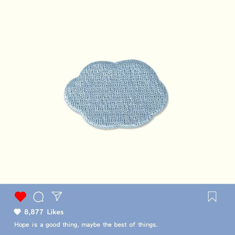 White Cloud Embroidery Patch