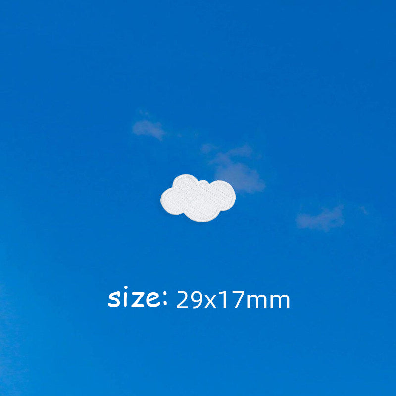 White Cloud Embroidery Patch