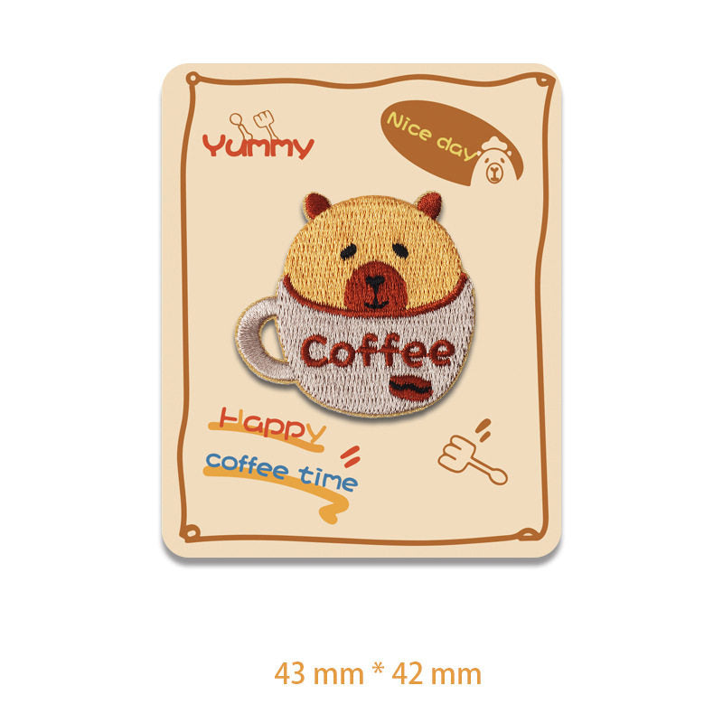 Hamburger Capybara Embroidery Patch