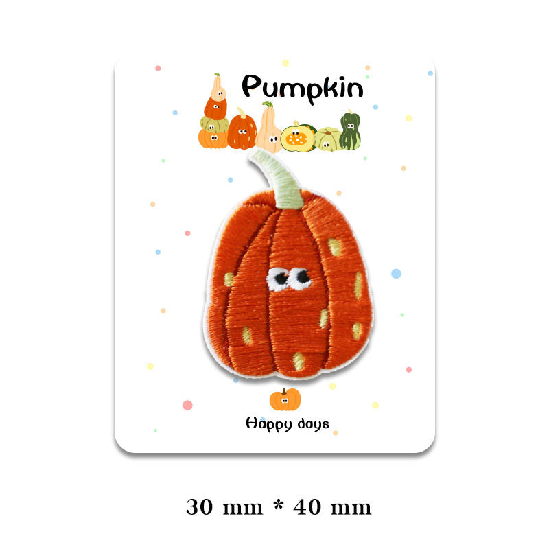 Wacky Pumpkin Embroidery Patch