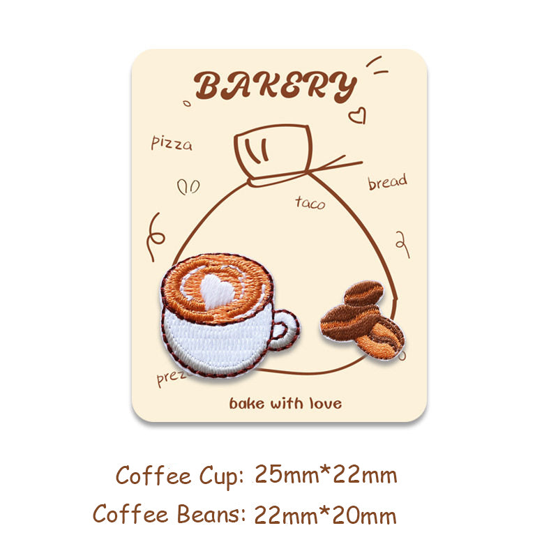 Cartoon Bread Snack Embroidery Patches