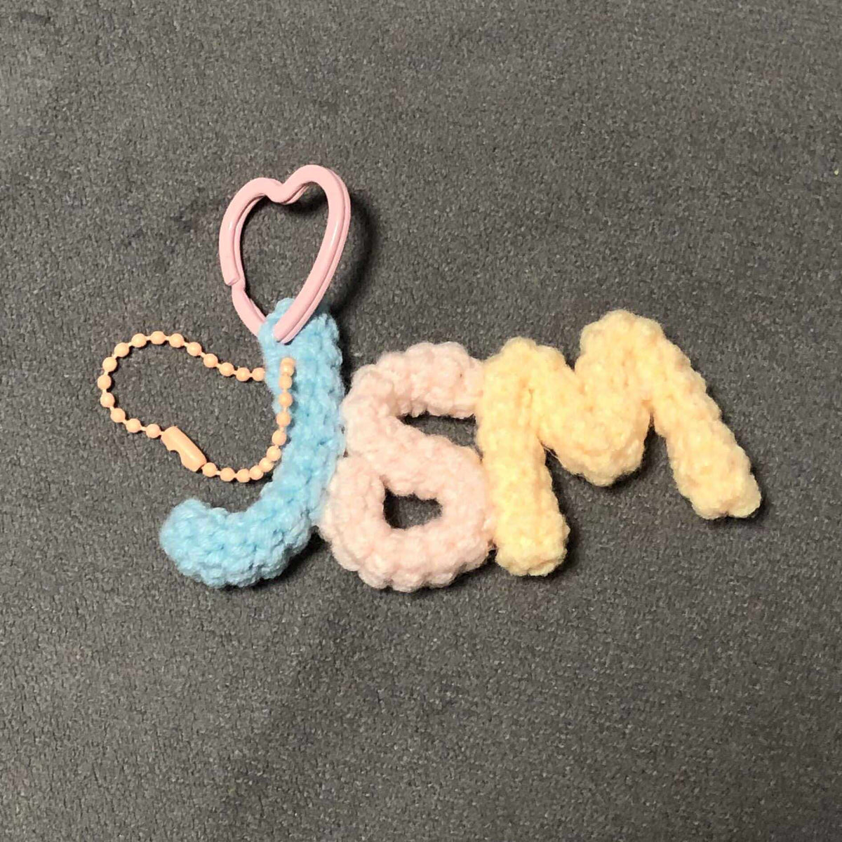 Letter name crochet key pendant handmade wool diy knitting handmade gift