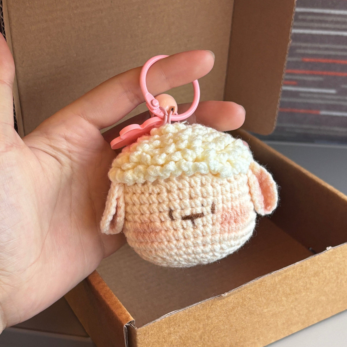 DIY Mini Sheep Keychain/Pendant - Knitted Craft