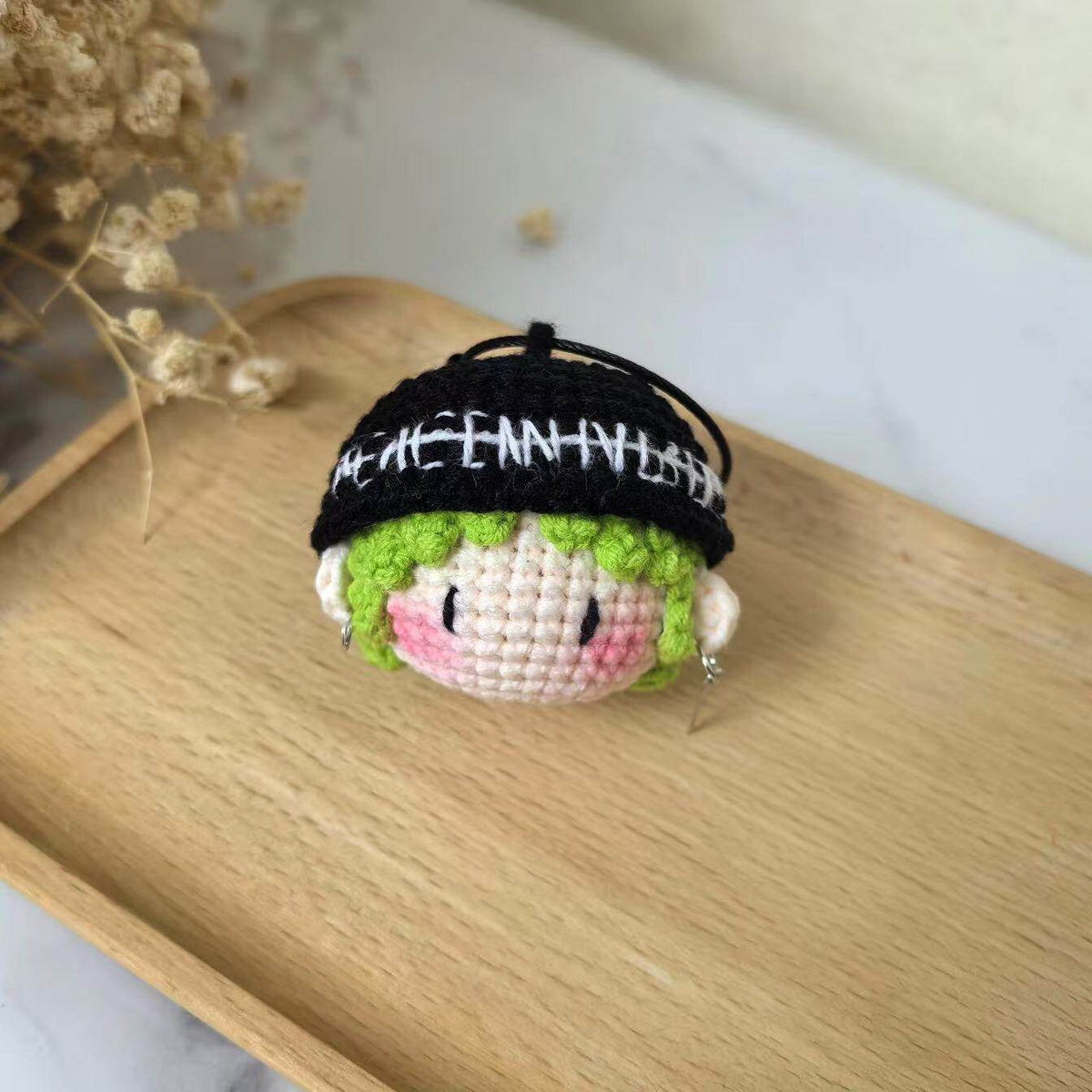 Handmade gift,Crochet kit of G-Dragon/GD ram horn dumplings, cute keychain pendant.