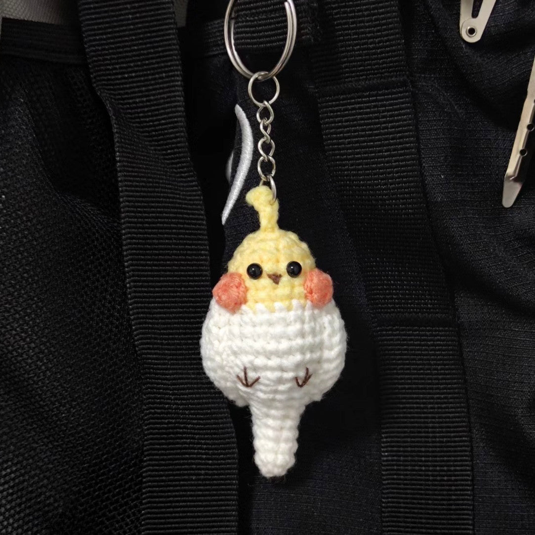 Beginner DIY craft kit,crochet hooks, cute realistic parrot pendant, keychain, gift.