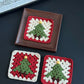 Christmas hat coaster crochet DIY kit yarn handmade Christmas tree gift