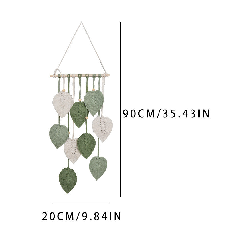Hand-woven leaf tapestry, a fresh and charming room renovation wall decoration for guesthouses and guesthouses.