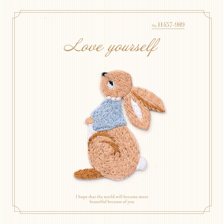Soft and Cute Rabbit Embroidery Patch