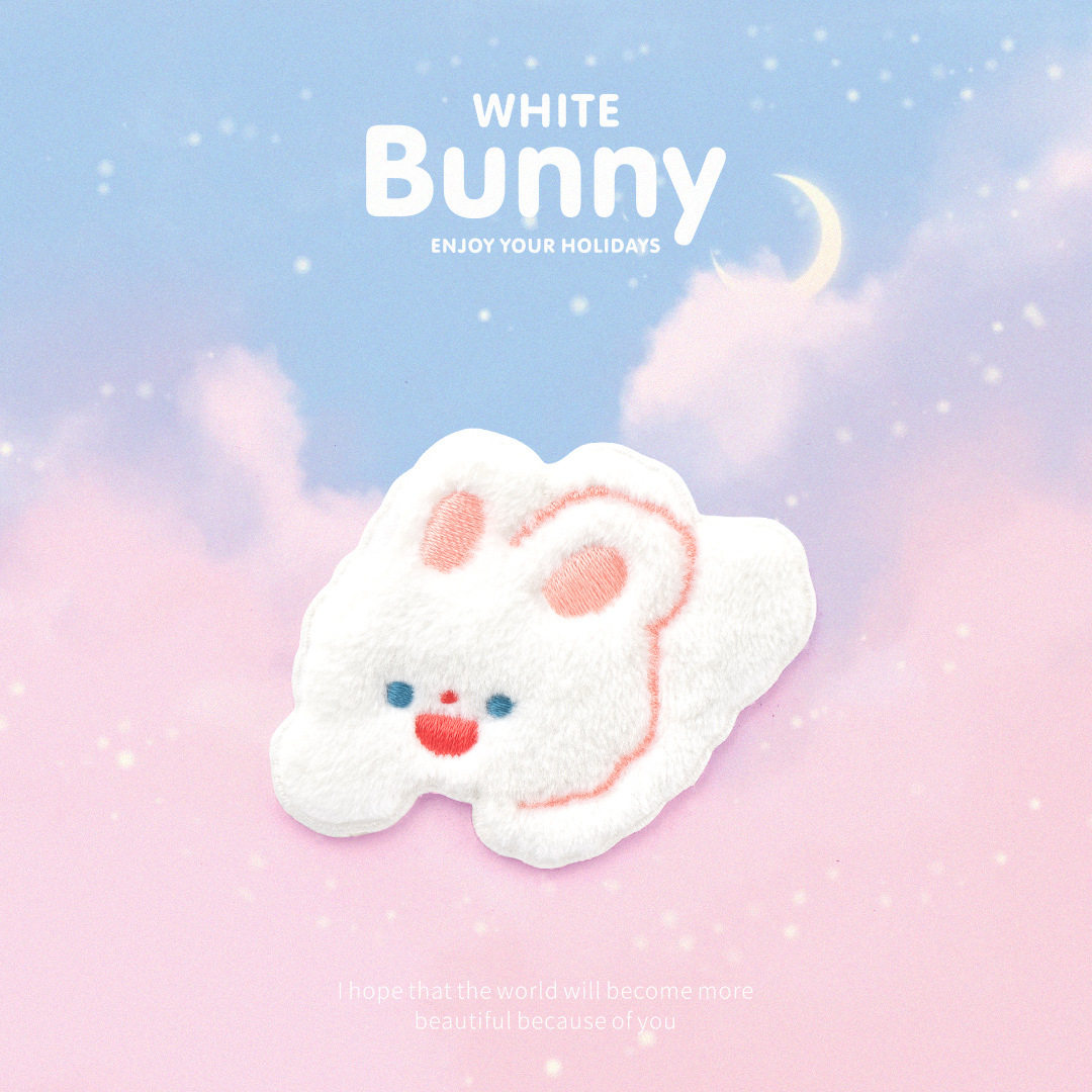 Soft and Cute Rabbit Embroidery Patch