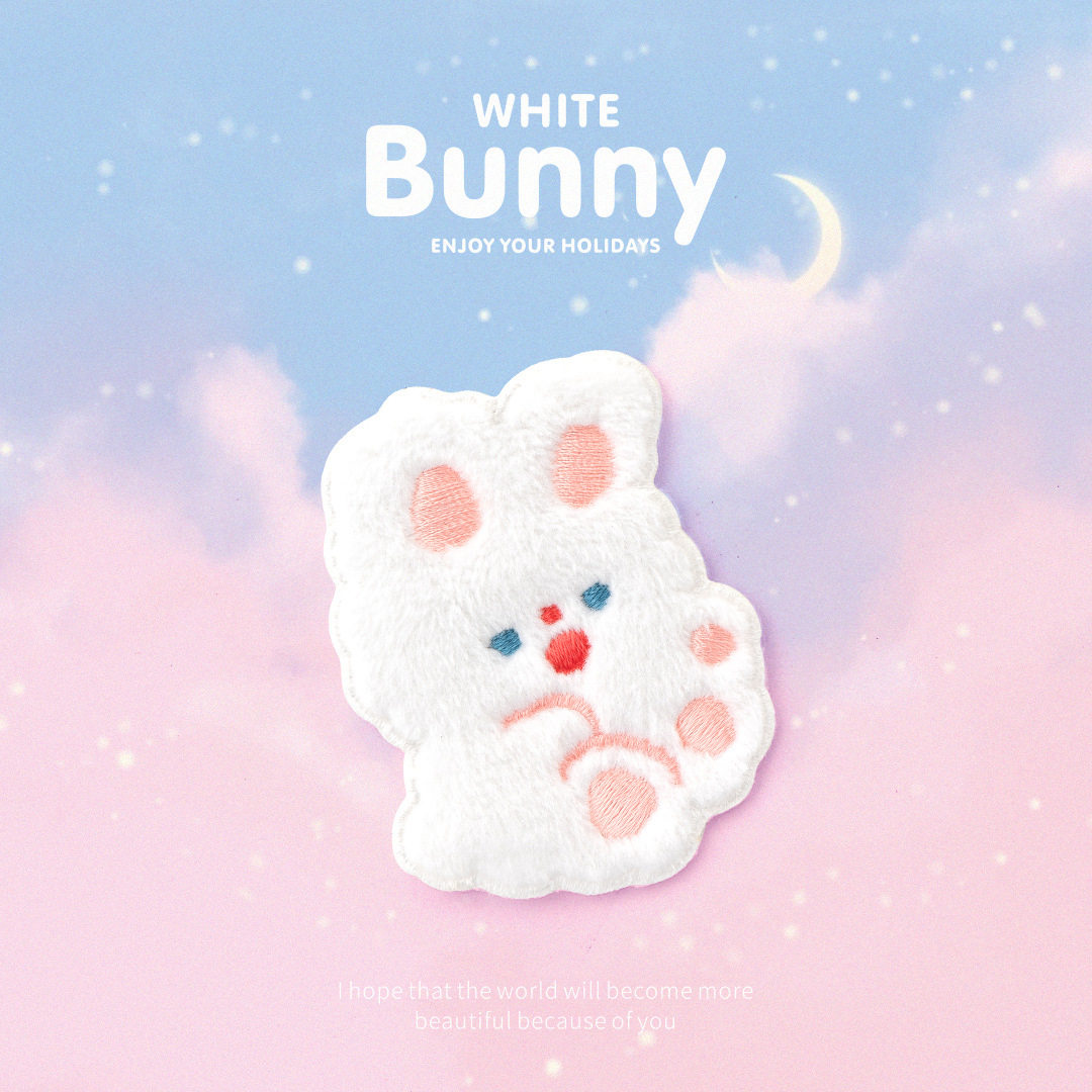 Soft and Cute Rabbit Embroidery Patch