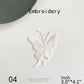 Pure White Butterfly Embroidered Patch