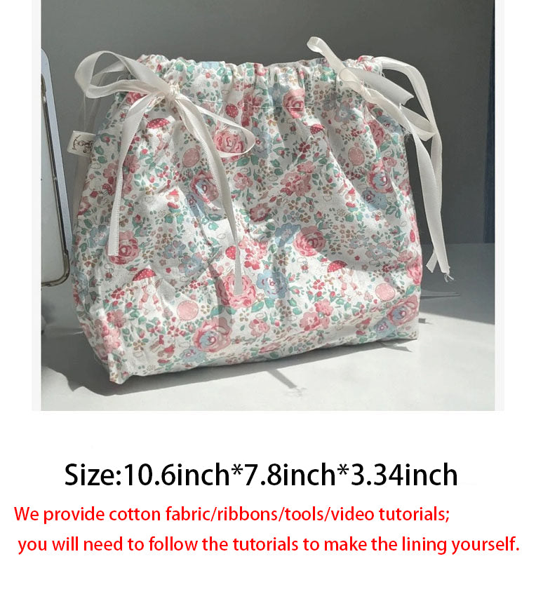 DIY Crochet Summer Floral Wedding Openwork Bag Small Round Yarn Shoulder Bag Knitting DIY Material Kit