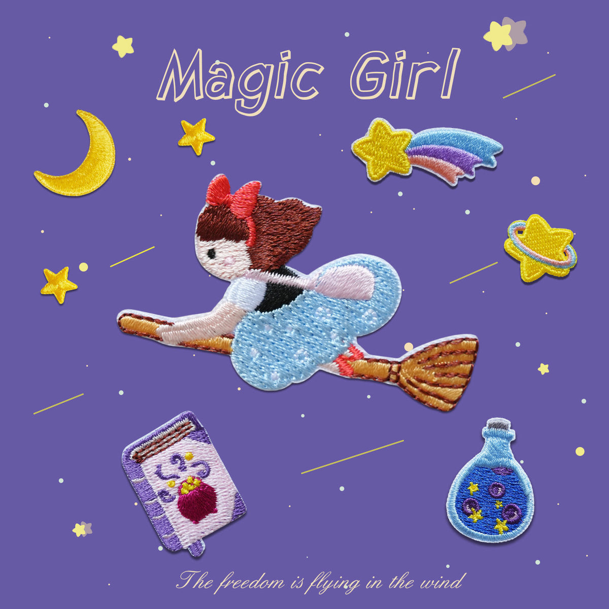 Flying Maiden Embroidery Patch
