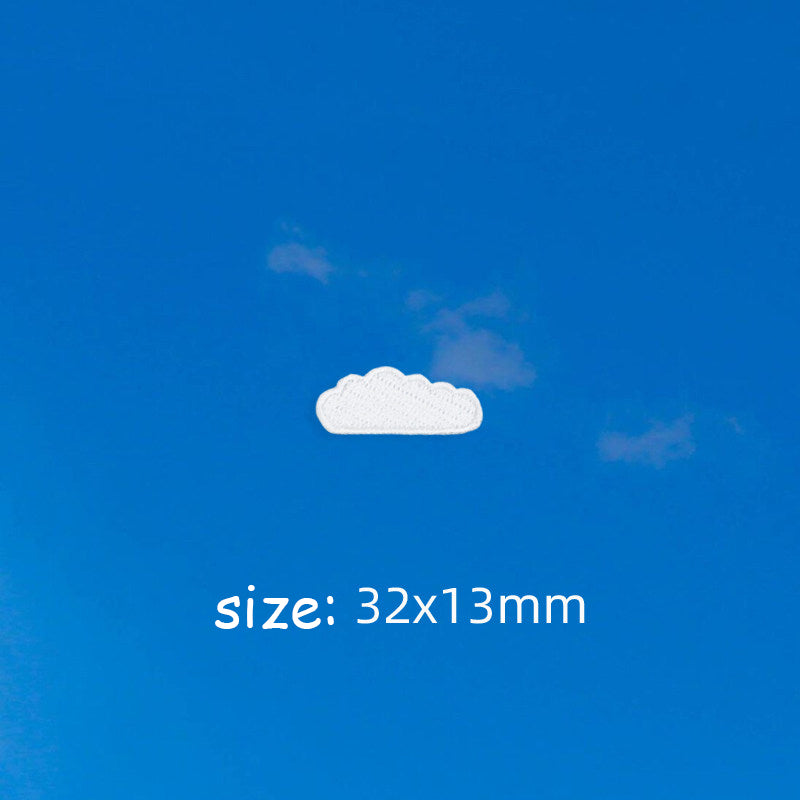 White Cloud Embroidery Patch