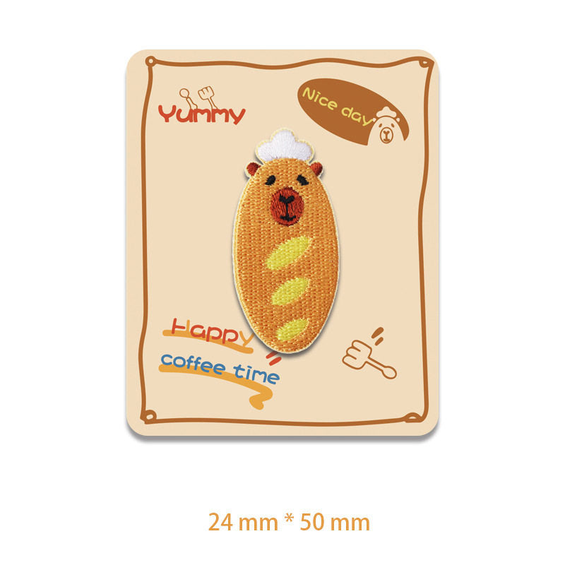 Hamburger Capybara Embroidery Patch