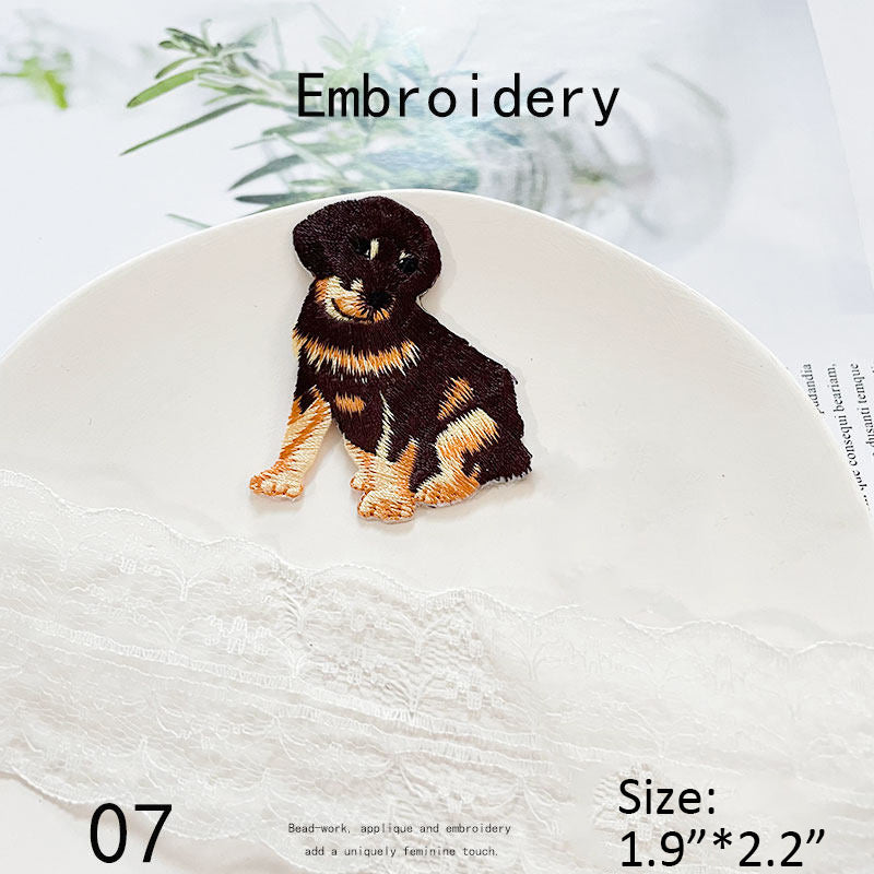 Cute Little Puppy Iron-on Patch — Animal Embroidery Appliqué